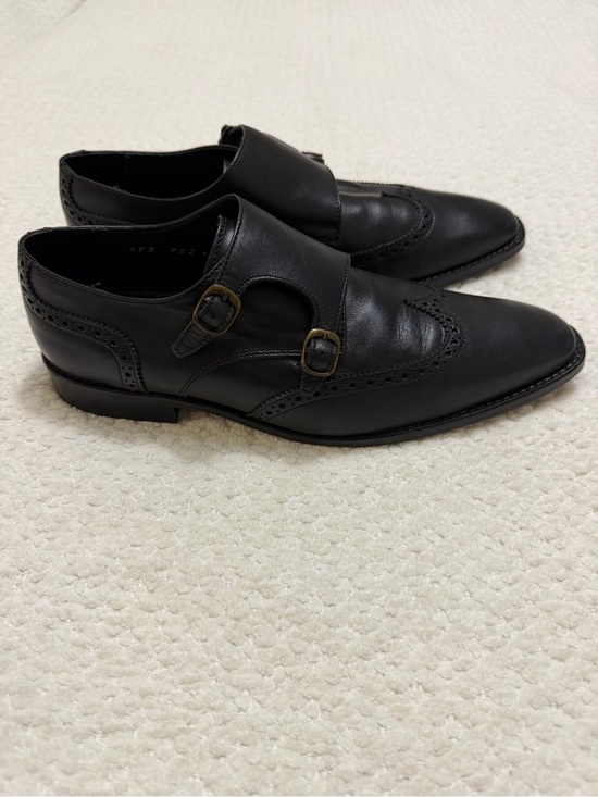 The Men’s Shoe Club Double Monk Strap Oxfords Black Leather Men’s Size 11.5